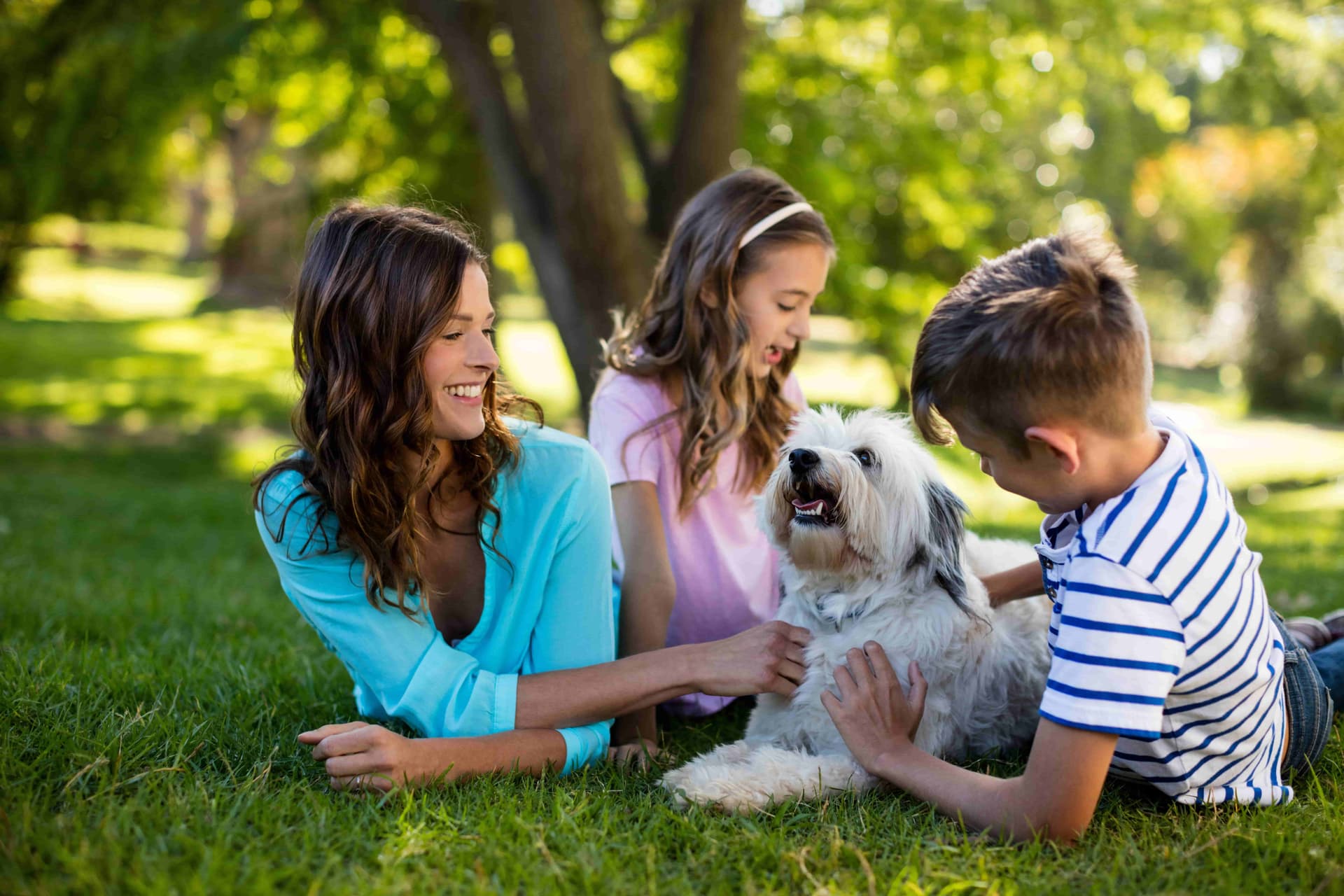 Family enjoying a mosquito-free backyard